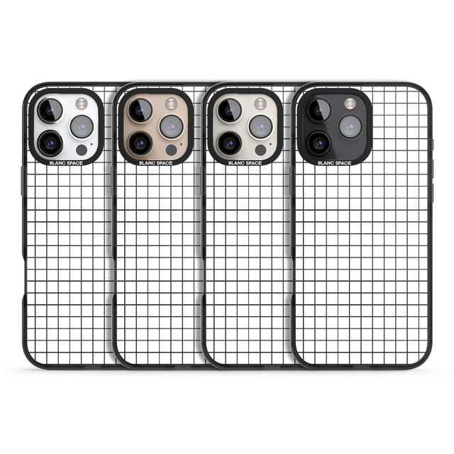 iPhone 16 Pro Max Simplistic Small Grid Designs White Black Impact Phone Case