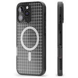 iPhone 16 Pro Max Simplistic Small Grid Designs White (Transparent) Black Impact Phone Case
