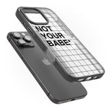 iPhone 16 Pro Max Grid Pattern Not Your Babe Black Impact Phone Case