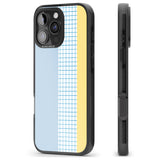 iPhone 16 Pro Max Abstract Grid Blue & Yellow Black Impact Phone Case