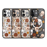 iPhone 16 Pro Max Halloween Skulls and Flowers Black Impact Phone Case