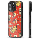 iPhone 16 Pro Max Red Retro Halloween Pattern Black Impact Phone Case