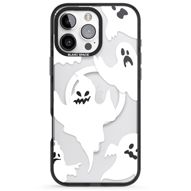 iPhone 16 Pro Max Ghost Pattern Black Impact Phone Case