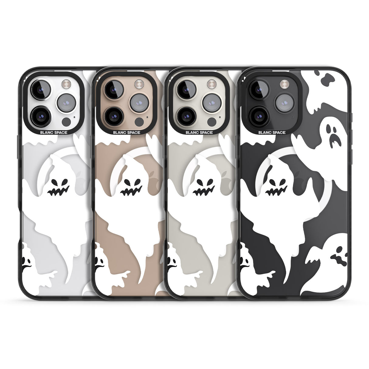 iPhone 16 Pro Max Ghost Pattern Black Impact Phone Case