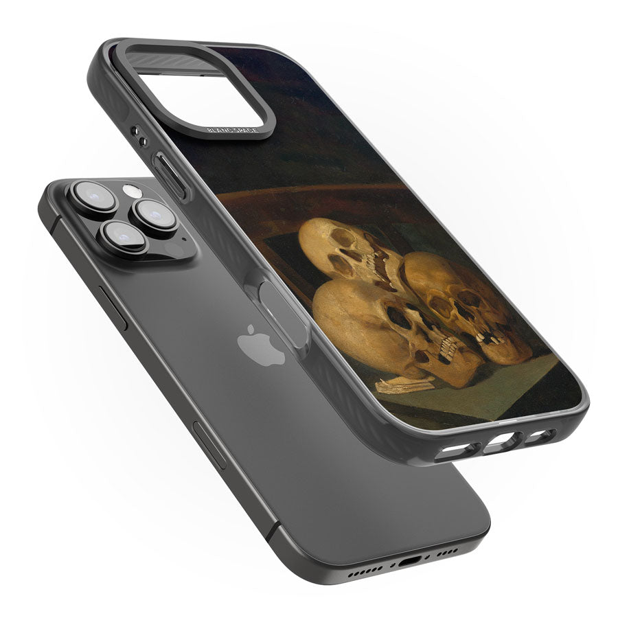 Still Life of Three Skulls Black Impact Magsafe Phone Case for iPhone 16 Pro, iPhone 16 Pro Max