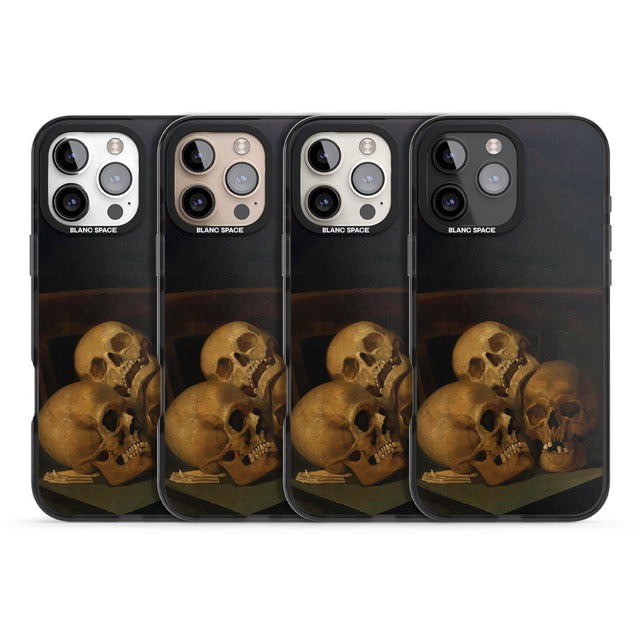 Still Life of Three Skulls Black Impact Magsafe Phone Case for iPhone 16 Pro, iPhone 16 Pro Max