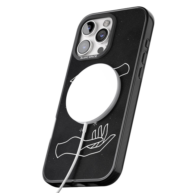 iPhone 16 Pro Max Hands Surrounding Moon Black Impact Phone Case