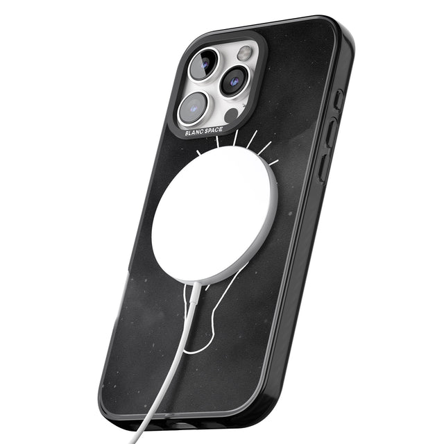 iPhone 16 Pro Max Hand Holding Moon Black Impact Phone Case