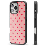 iPhone 16 Pro Max Small Heart Pattern: Red & Pink Black Impact Phone Case