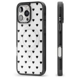 iPhone 16 Pro Max Small Heart Pattern: White & Black Impact Phone Case