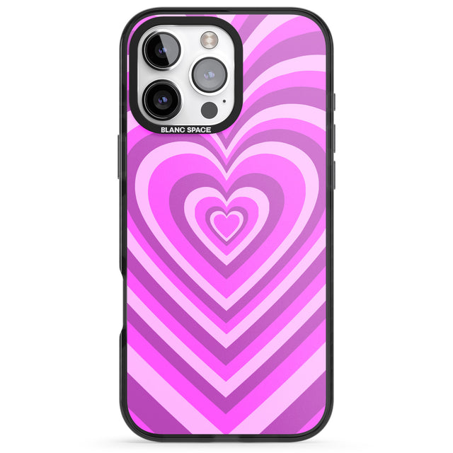 iPhone 16 Pro Max Pink Heart Illusion Black Impact Phone Case