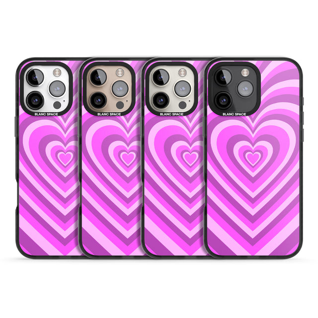 iPhone 16 Pro Max Pink Heart Illusion Black Impact Phone Case