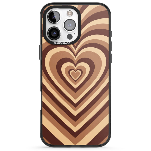 iPhone 16 Pro Max Latte Heart Illusion Black Impact Phone Case