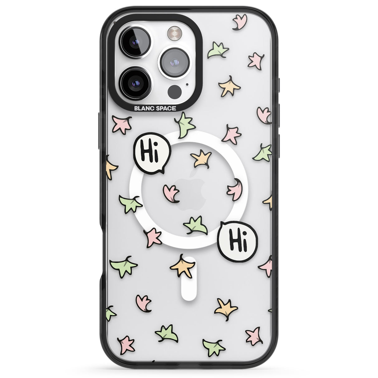 iPhone 16 Pro Max Heartstopper Leaves Pattern Black Impact Phone Case