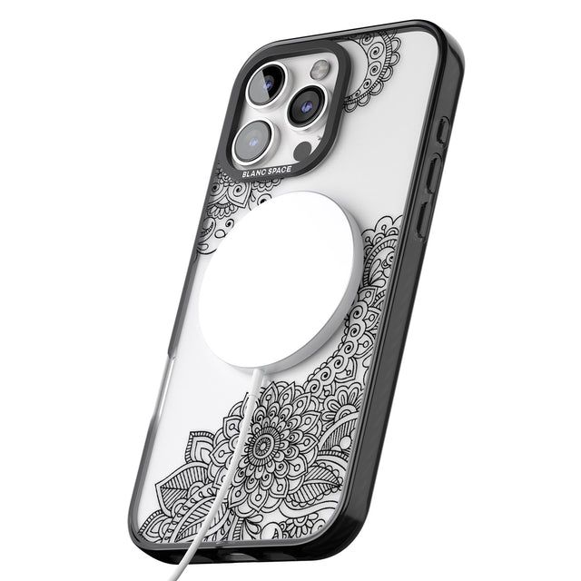 iPhone 16 Pro Max Black Henna Botanicals Black Impact Phone Case