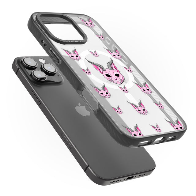 iPhone 16 Pro Max Demon Cat Pattern Black Impact Phone Case