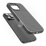 iPhone 16 Pro Max Black Houndstooth Pattern Black Impact Phone Case