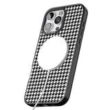 iPhone 16 Pro Max Black Houndstooth Pattern Black Impact Phone Case