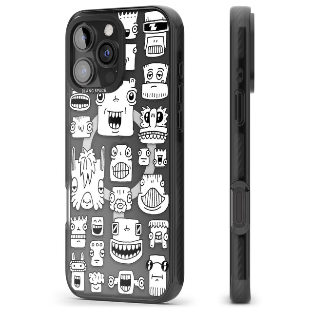 iPhone 16 Pro Max Burst Heads Black Impact Phone Case