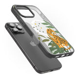 iPhone 16 Pro Max Large Tiger Clear Jungle Cat Pattern Black Impact Phone Case