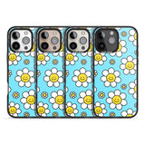 iPhone 16 Pro Max Daisy Faces Kawaii Pattern Black Impact Phone Case