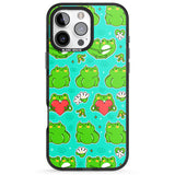 iPhone 16 Pro Max Frog Booty Kawaii Pattern Black Impact Phone Case