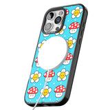 iPhone 16 Pro Max Shroom Bunnies Kawaii Pattern Black Impact Phone Case