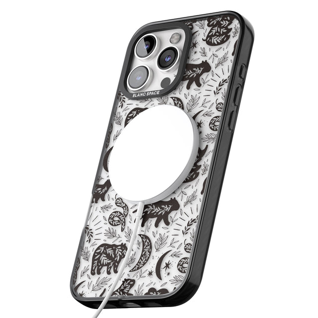 iPhone 16 Pro Max Leafy Bears Black Impact Phone Case