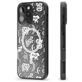 iPhone 16 Pro Max Forest Animal Silhouettes: White/Clear Black Impact Phone Case