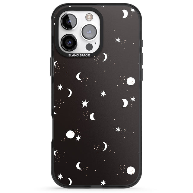 iPhone 16 Pro Max Funky Moons & Stars Black Impact Phone Case