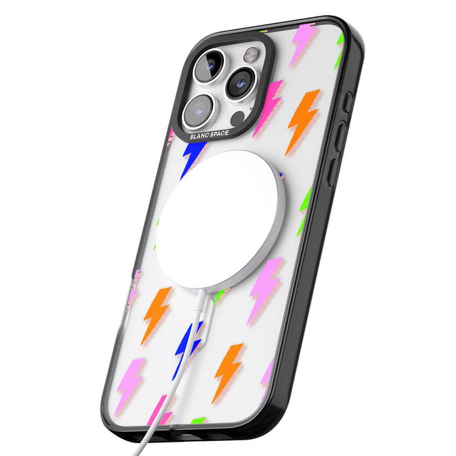 iPhone 16 Pro Max Rainbow Pop Lightning Black Impact Phone Case