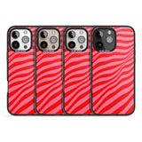 iPhone 16 Pro Max Pink & Red Distorted Line Black Impact Phone Case