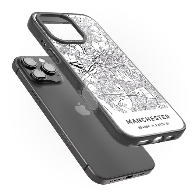 iPhone 16 Pro Max Map of Manchester, England Black Impact Phone Case