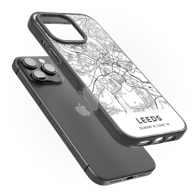 iPhone 16 Pro Max Map of Leeds, England Black Impact Phone Case