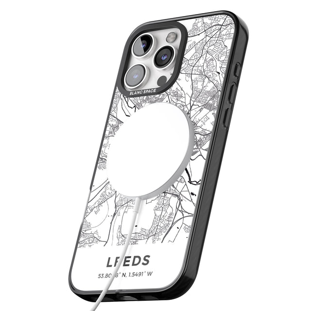 iPhone 16 Pro Max Map of Leeds, England Black Impact Phone Case