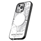 iPhone 16 Pro Max Map of Newcastle, England Black Impact Phone Case