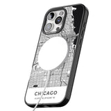 iPhone 16 Pro Max Map of Chicago, Illinois Black Impact Phone Case