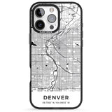 iPhone 16 Pro Max Map of Denver, Colorado Black Impact Phone Case