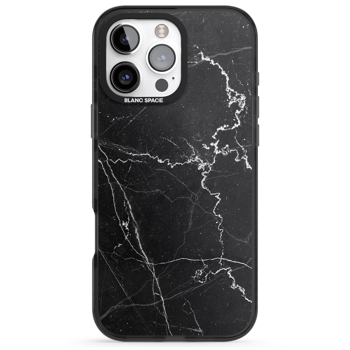 Bold Black Marble with White Texture