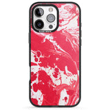 iPhone 16 Pro Max Red & White - Marbled Paper Black Impact Phone Case