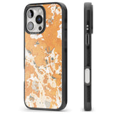 iPhone 16 Pro Max Orange Marbled Paper Pattern Black Impact Phone Case