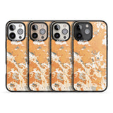 iPhone 16 Pro Max Orange Marbled Paper Pattern Black Impact Phone Case