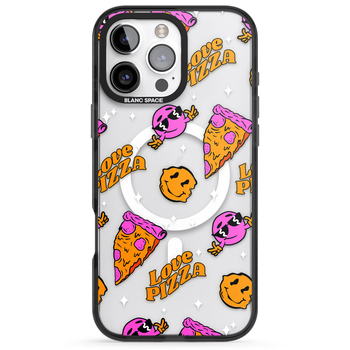 Psychedelic Love Pizza Pattern (Clear)