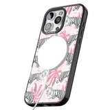 iPhone 16 Pro Max White Tigers on Pink Pattern Black Impact Phone Case