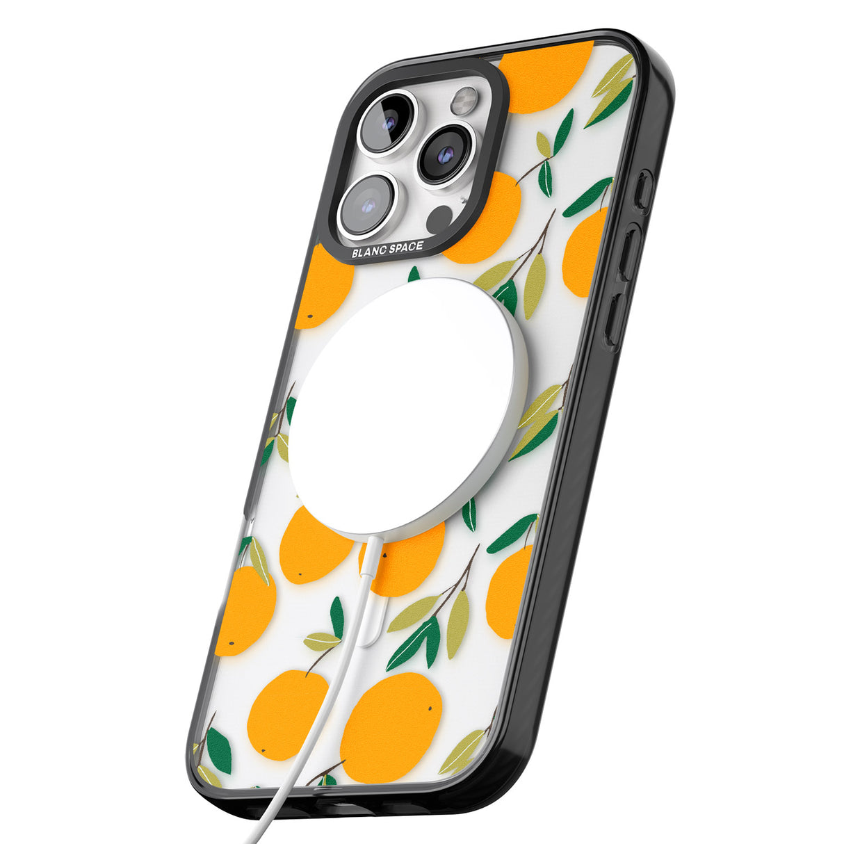 iPhone 16 Pro Max Oranges Pattern Black Impact Phone Case