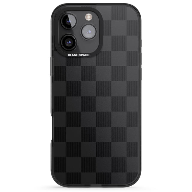 iPhone 16 Pro Max BLACK CHECKERED Black Impact Phone Case + Magsafe