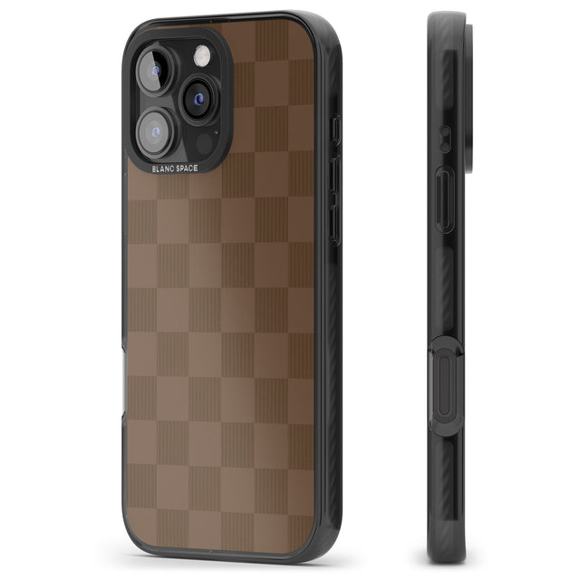 iPhone 16 Pro Max CHOCOLATE CHECKERED Black Impact Phone Case + Magsafe