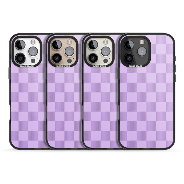 iPhone 16 Pro Max LILAC CHECKERED Black Impact Phone Case + Magsafe