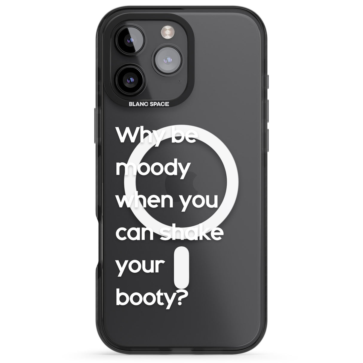 iPhone 16 Pro Max Why be moody? (White) Black Impact Phone Case