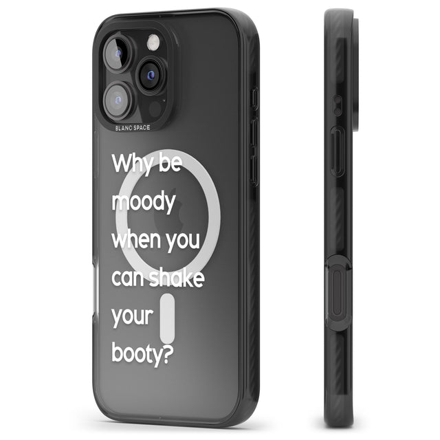 iPhone 16 Pro Max Why be moody? (White) Black Impact Phone Case